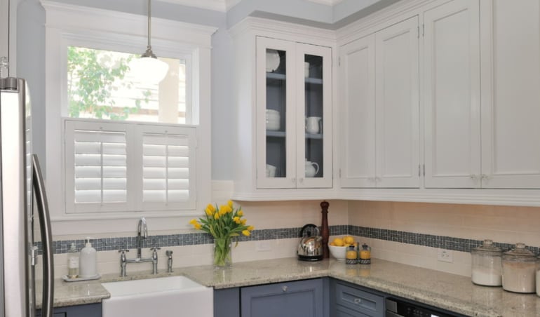 Polywood shutters in a Southern California kitchen.